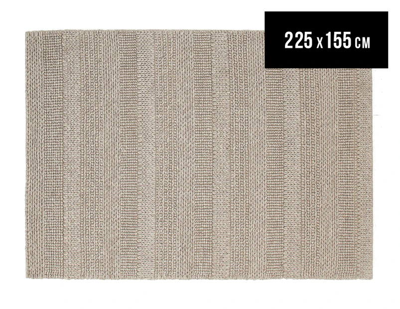 Rug Culture 225x155cm Scandi Winter Design Flatweave Rug - Grey