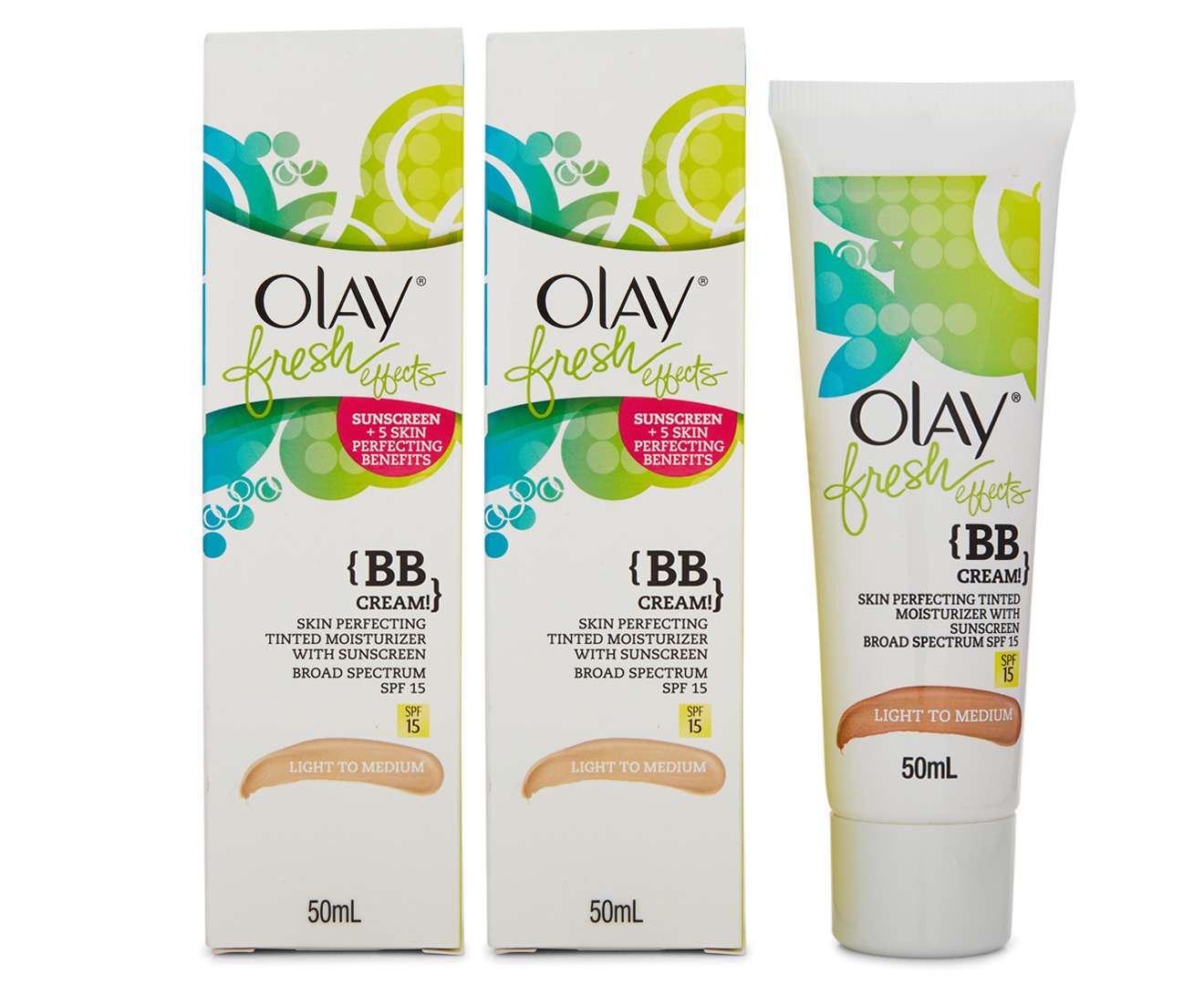 2 x Olay Fresh Effects BB Cream 50mL - Light To Medium | GroceryRun.com ...