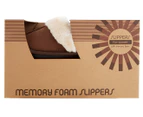 Women's Memory Foam w/ Faux Fur Slippers - Brown/Cream