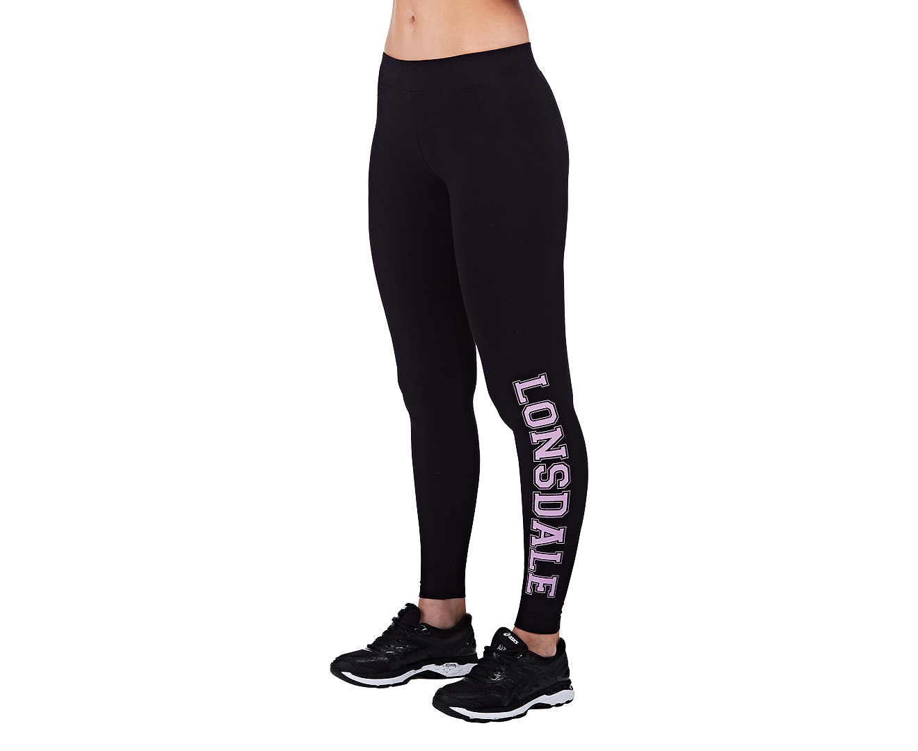 Lonsdale Women's Lycie Legging - Black/Smoky Grape | Catch.com.au