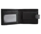 Tosca RFID Medium 8-Card Pebbled Leather Flip Wallet - Black