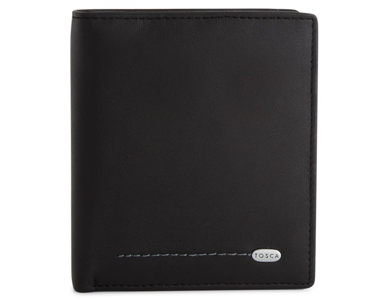 Tosca Medium 8-Card North/South Smooth Leather Wallet - Black