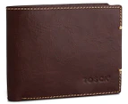 Tosca Medium 6-Card Textured Leather Bifold Wallet - Brown