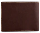 Tosca Medium 6-Card Textured Leather Bifold Wallet - Brown