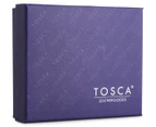 Tosca Large 12-Card Pebbled Leather Flip ID Wallet - Brown