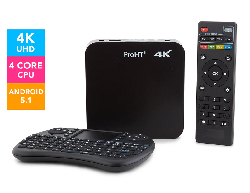 ProHT 4K Smart Android TV Box  - Black