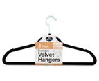 Velvet Coat Hangers 3-Pack - Black