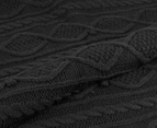 J.Elliot 150x125cm Hotham w/ Sherpa Knit Throw - Charcoal