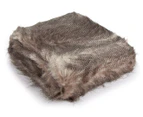 J.Elliot 150x125cm Speckled Faux Fur Throw - Charcoal
