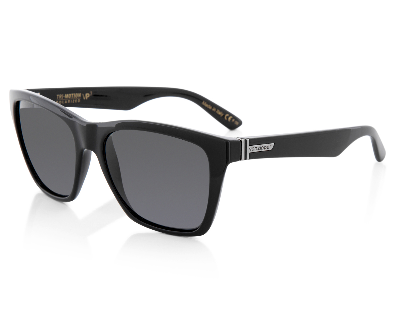 Vonzipper Men S Polarised Booker Sunglasses Black Gloss Grey Catch