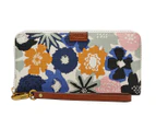 Fossil Emma Large Zip Clutch Wallet - Navy Floral