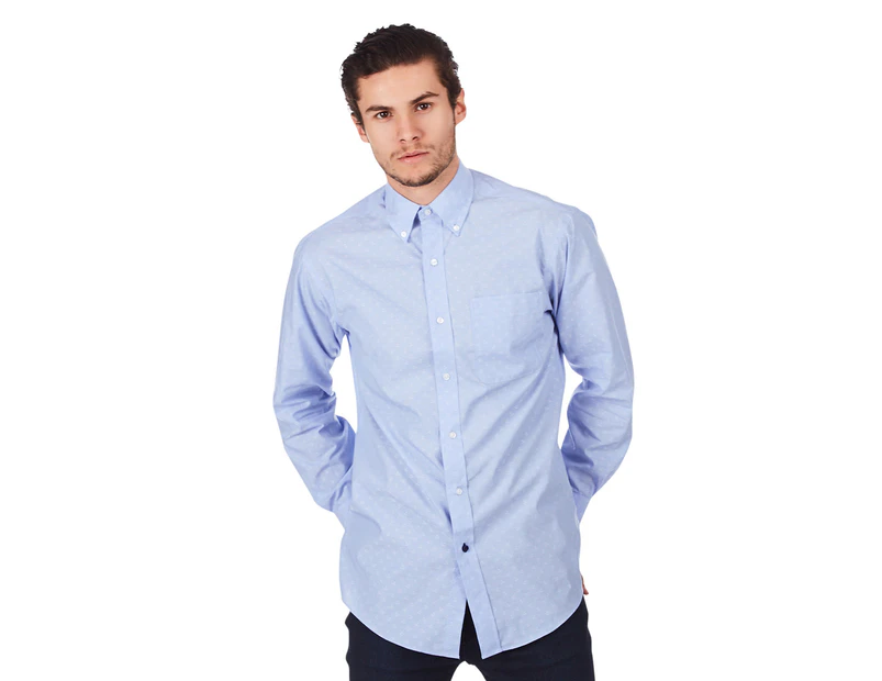 Tommy Hilfiger Men's Anchor Broadcloth Long Sleeve Shirt - Ice