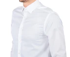 Michael Kors Men's Slim Fit Broadcloth Check Shirt - White