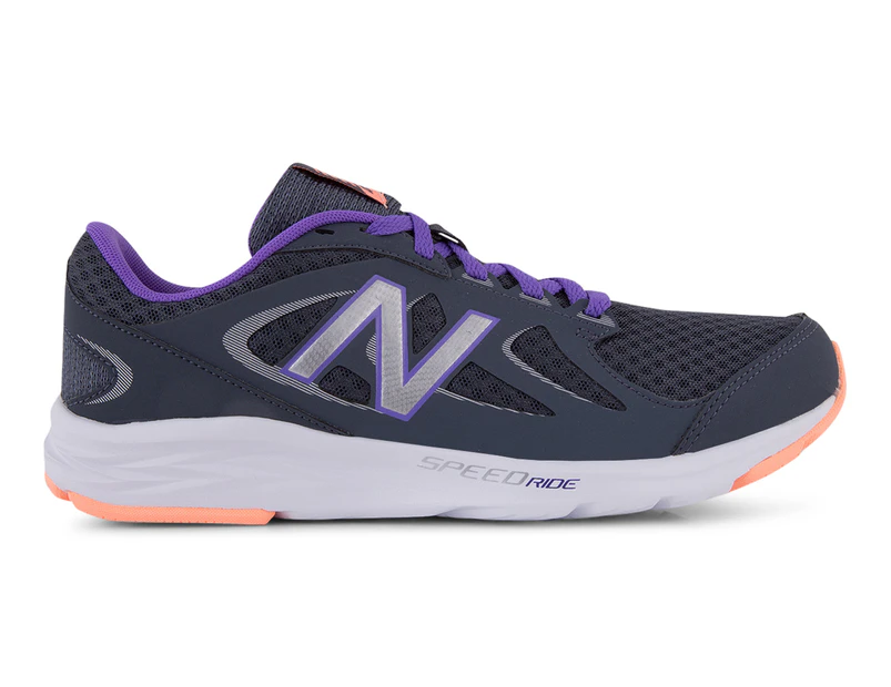 New Balance Women's Wide Fit 490v4 Running Shoe - Thunder/Violet/Bleached Sunrise