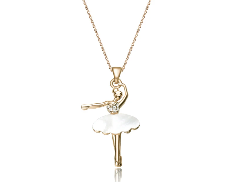 Mestige Ballerina Necklace w/ Swarovski® Crystals - Gold