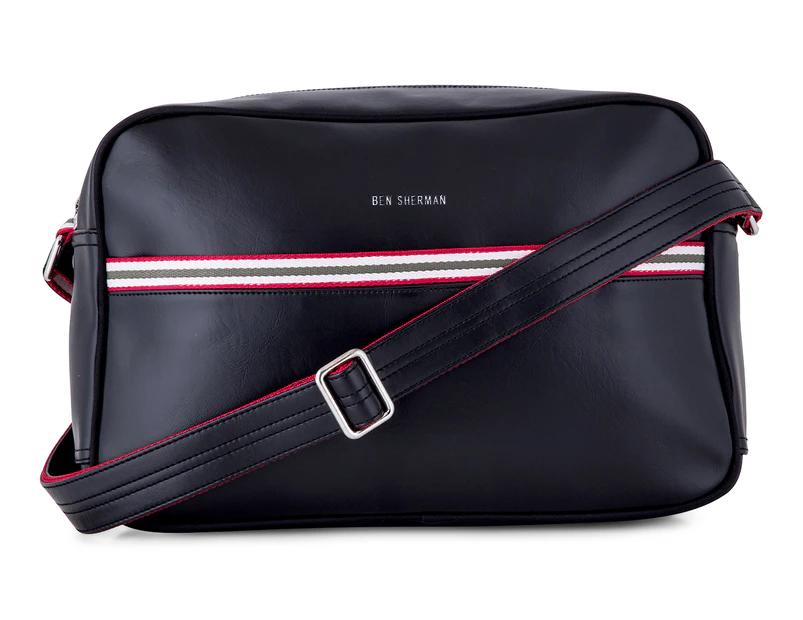 Ben Sherman Stripe Flight Bag in Black for Men