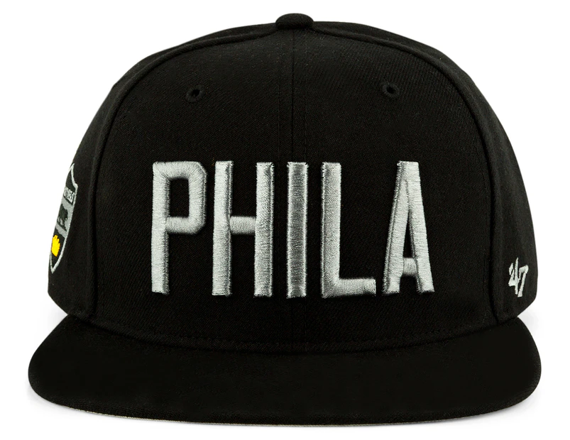 Black Fives X 47 Brand Sure Shot Phila Snapback Hat - Black