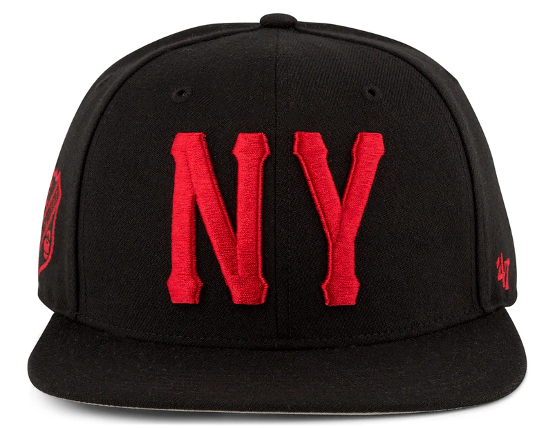 Black Fives X 47 Brand Sure Shot NY Snapback Hat - Black/Red