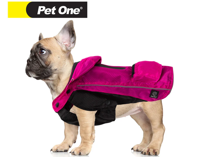 Pet One Rain Buddy Water Resistant Dog Coat - Pink