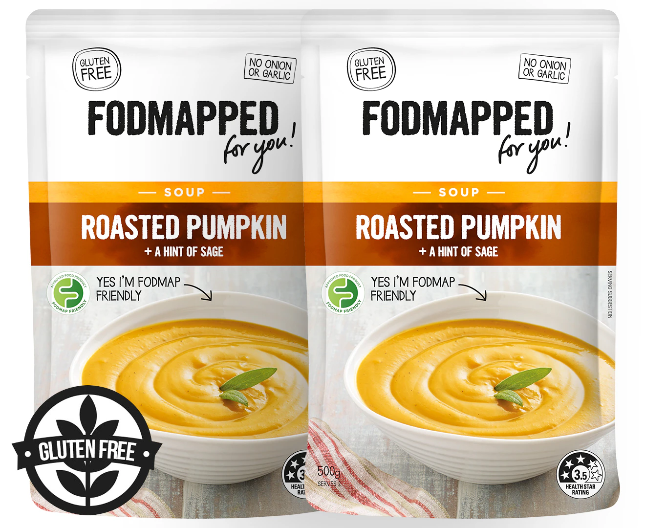 2 x Fodmapped For You Roasted Pumpkin Soup 500g