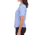 NNT Women's Short Sleeve Front Trim Shirt - Blue/White Stripe