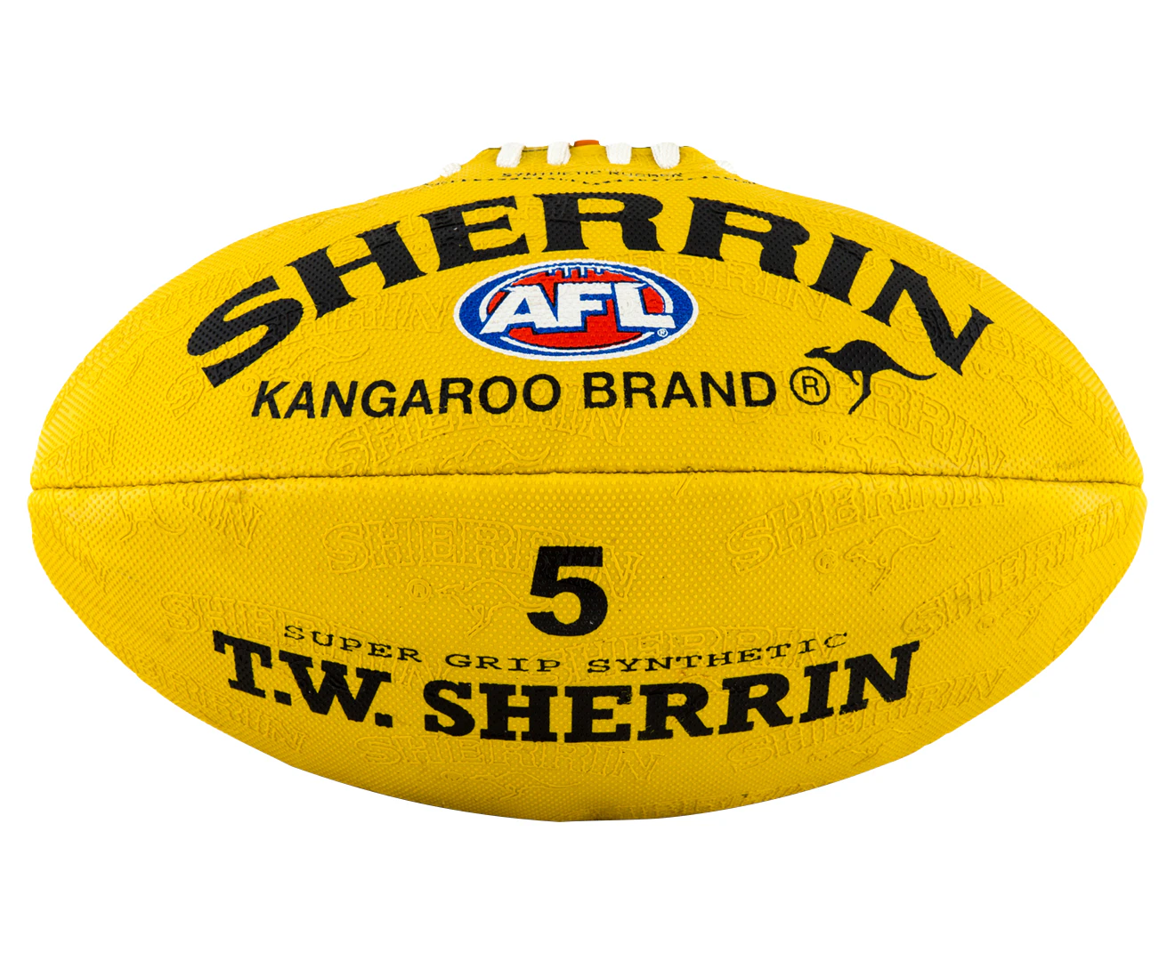 Sherrin Kangaroo Brand Size 5 Synthetic Football - Yellow