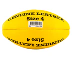 Sherrin Lyrebird Size 4 Leather Football - Yellow