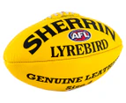Sherrin Lyrebird Size 4 Leather Football - Yellow