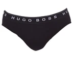 Hugo Boss Men's Pure Cotton Mini-Slip Hip Brief 3-Pack - Black