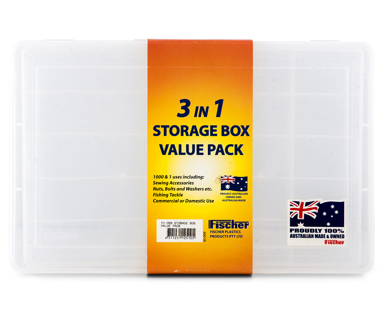 Fischer 3-In-1 Storage Box Value Pack - Clear