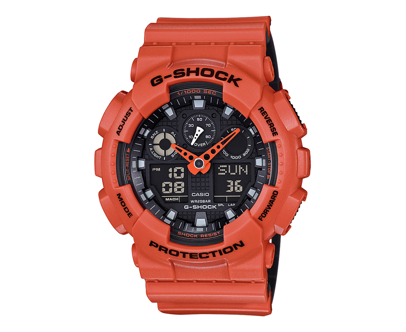 Casio G-Shock Men's 51mm GA100L-4A Duo Watch - Orange/Black | Catch.com.au