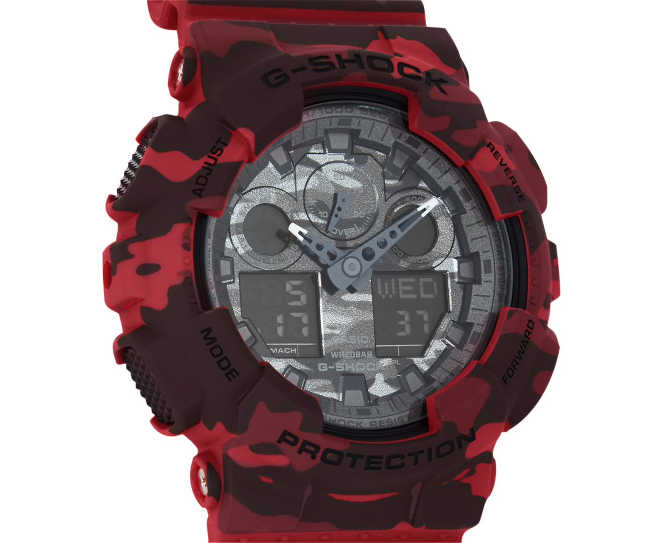 red camo g shock watch