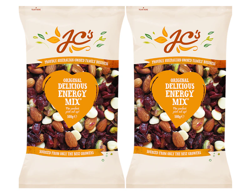 2 x J.C.'s Quality Foods Original Delicious Energy Mix 500g