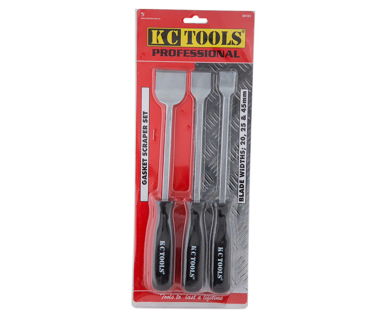 KC Tools 3-Piece Gasket Scraper Set - Black/Silver