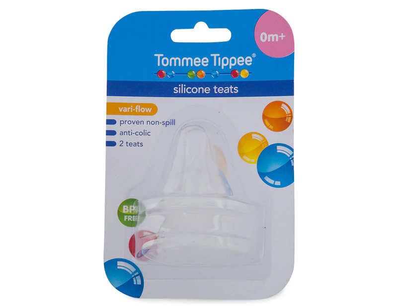 Tommee Tippee Wide Neck Silicone Teats 2pk - Clear
