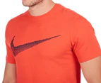 Nike Men's Hangtag Swoosh Tee - Max Orange/Dark Cayenne