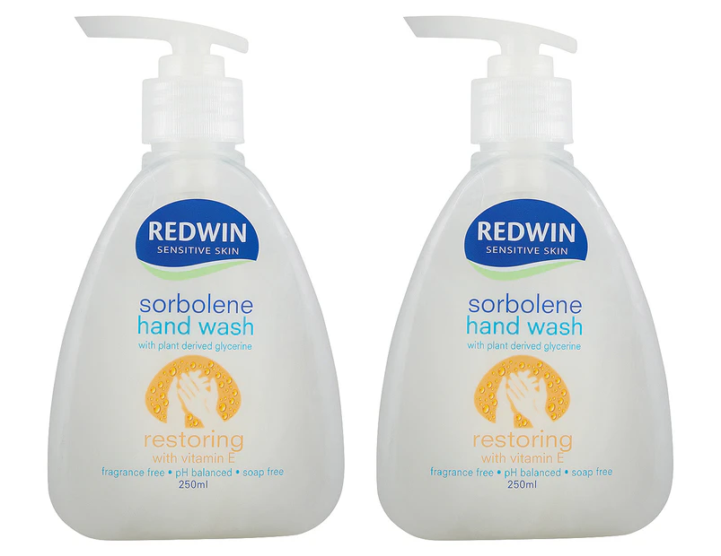 2 x Redwin Sensitive Skin Sorbolene Hand Wash 250mL