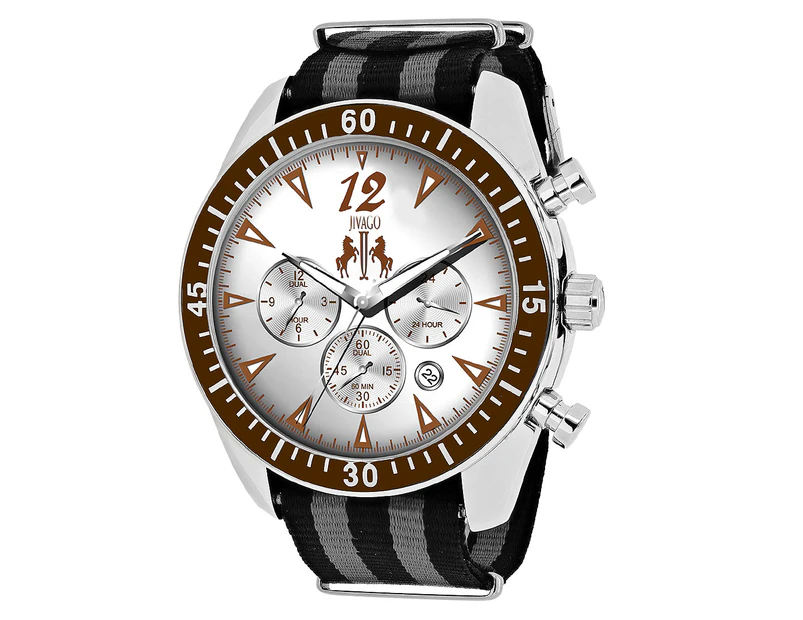 Jivago Men's 46mm Timeless Watch - Black/Brown/Grey 