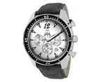 Jivago Men's 46mm Leather Timeless Watch - Black/Silver 
