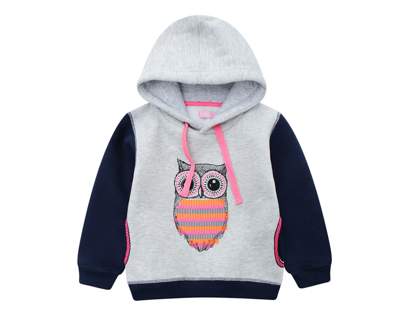 Funky Babe Kids' Junior Owl Hoodie - Navy/Grey