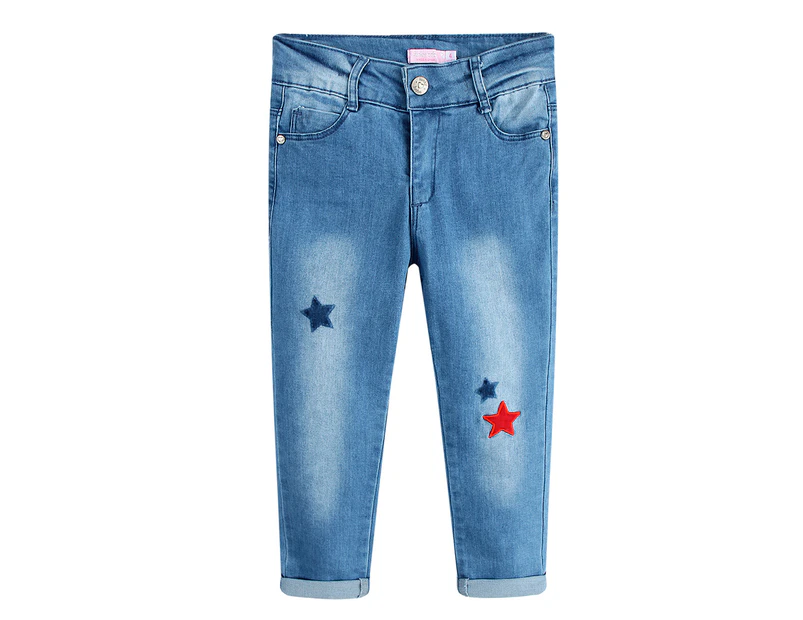 Funky Babe Kids' Star Denim Jeans - Denim Blue