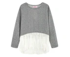 Funky Babe Kids' Frill Top - Grey