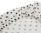 The Peanut Shell Fitted Cot Sheet - Triangle/Black
