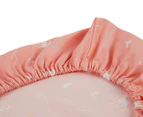 The Peanut Shell Bassinet Reversible Fitted Sheet 2-Pack - Woodland/Coral
