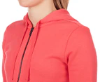 Adidas Women's Essentials Linear Full Zip Fleece Hoodie - Coral Pink