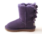 Ozwear Connection Ugg Kids' Double Ribbon Boots - Purple