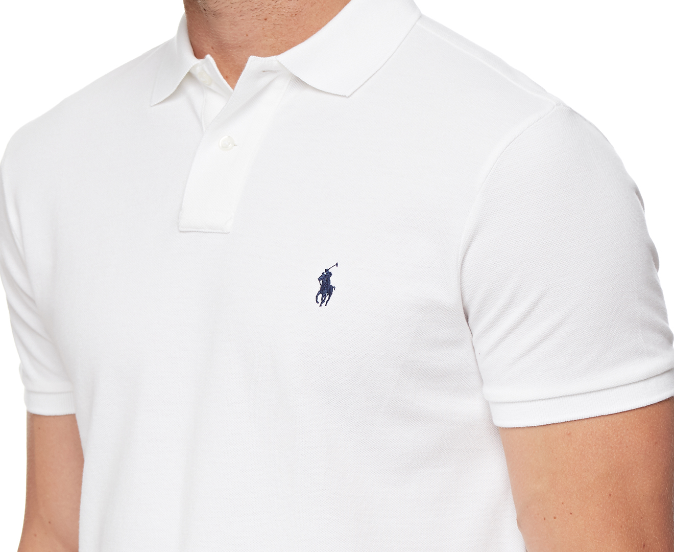 Polo Ralph Lauren Men's Custom Slim Fit Mesh Polo Shirt - White | Catch ...