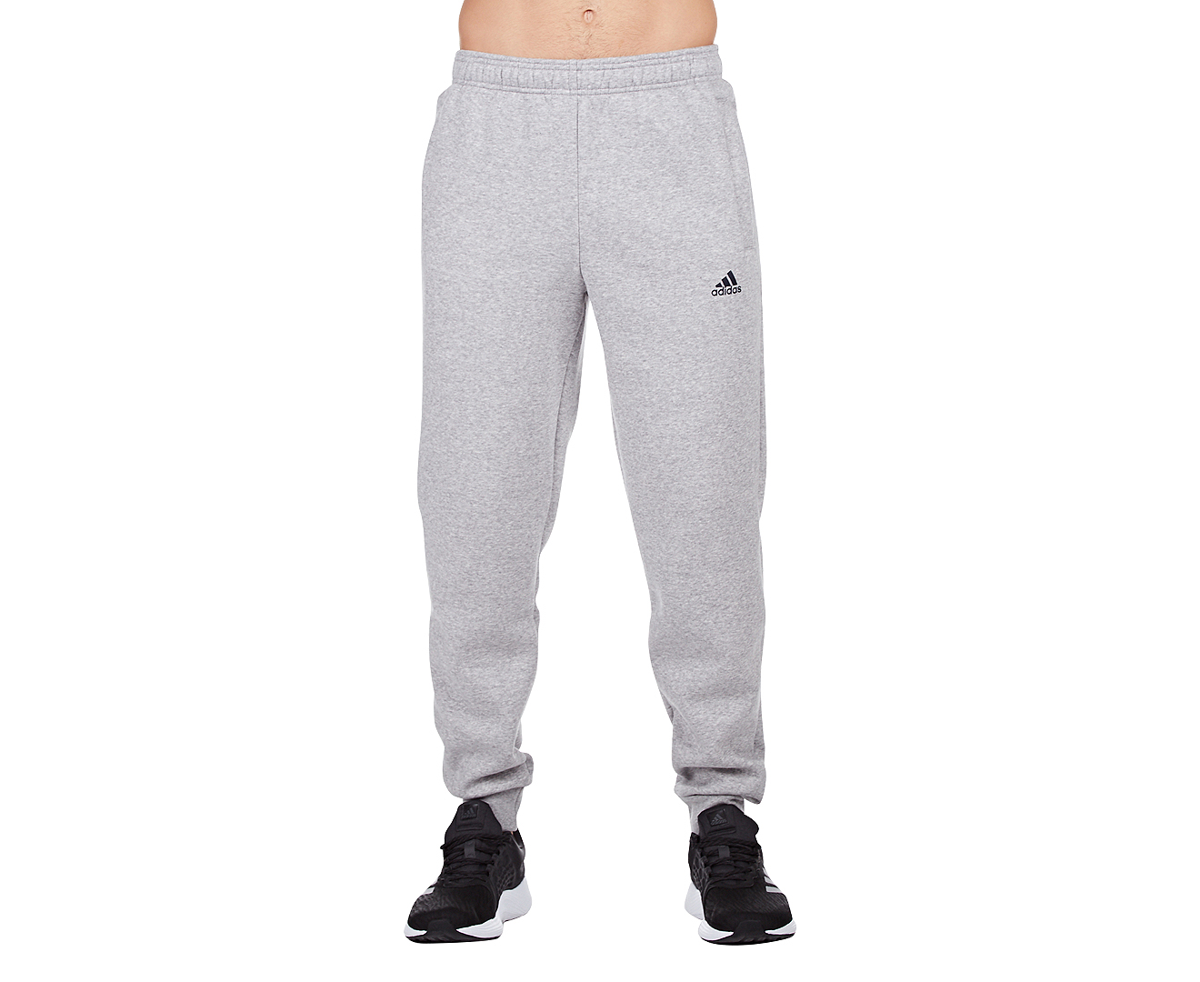 Adidas Men's Essentials Tapered Fleece Pant - Medium Grey Heather/Navy ...