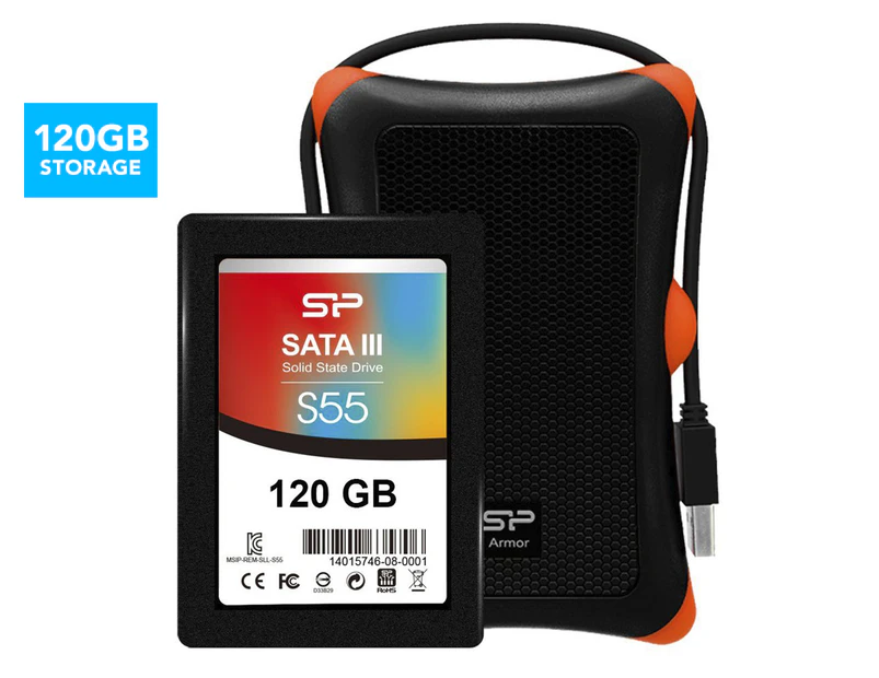 Silicon Power 120GB SATA III Slim S55 Portable SSD Kit