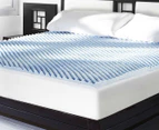 Elastic Egg Crate King Bed Mattress Topper Memory Foam Underlay Cover - Light Blue